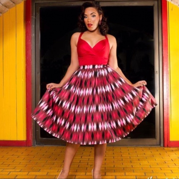 Pinup Couture Dresses & Skirts - Pinup Couture Jenny Skirt Red Chocolate Harlequin